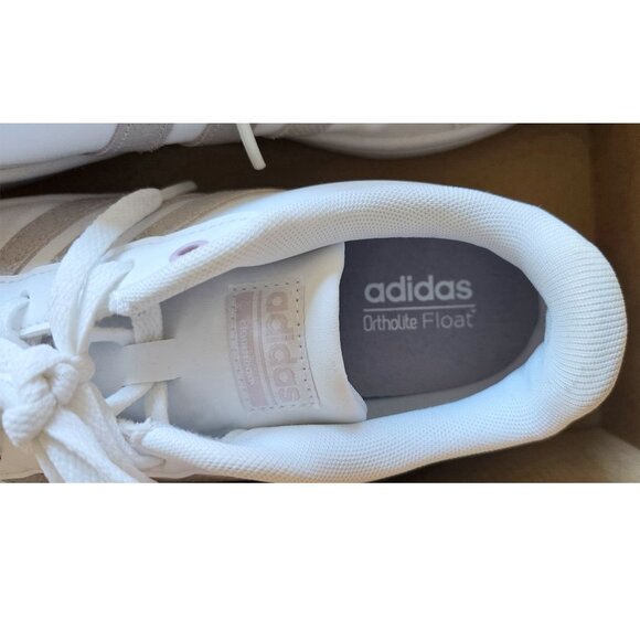 Adidas Women's Cloudfoam Advantage Sneaker White with Ice Purple Stripes 8 38 - Picture 4 of 7